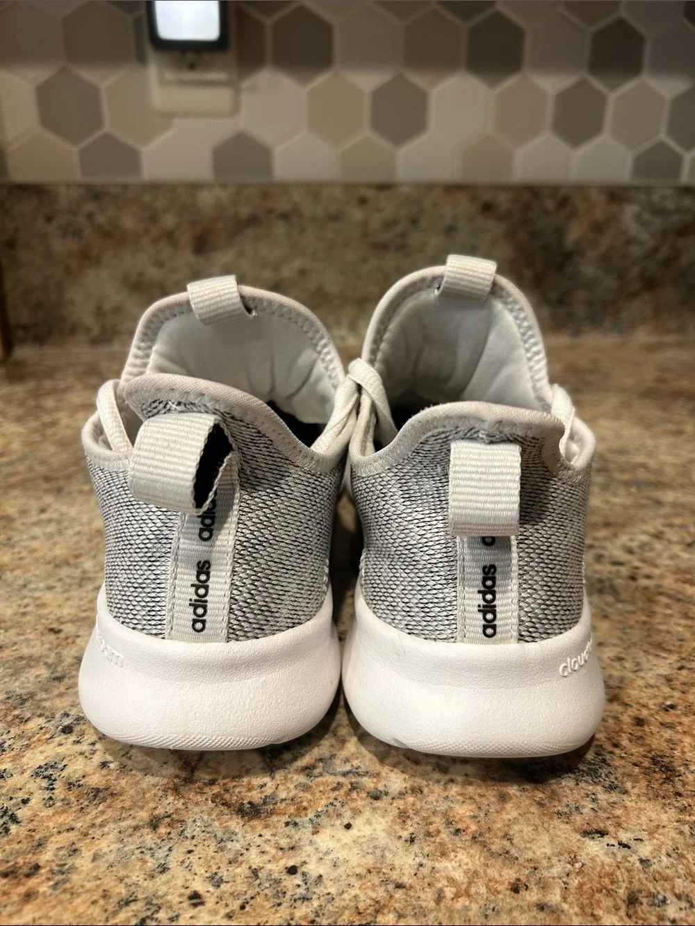 Women's Adidas Cloudfoam Pure 2.0 Shoes - White/Black Size 8 Running Sneakers